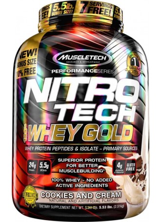 Muscletech Performance Series Nitrotech 100% Whey Gold Whey Protein 5.53 Lbs (2.51 kg) 